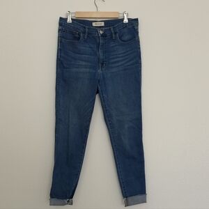 Madewell High-Rise 10" Roadtripper Slim Jeans in Medium Blue Wash Size 30